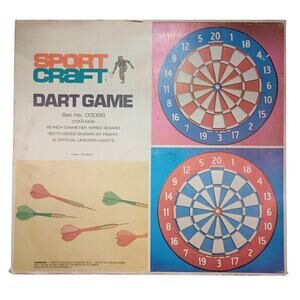 18” SportCraft 03086 Double Sided Dart Board Game Made In England Vtg 1970's